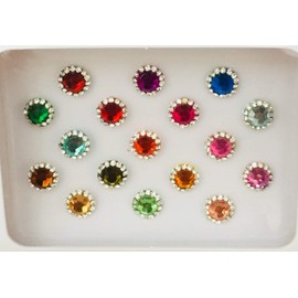 BBW34 Multi Colour Stone Diamante Bindi Tattoo Forehead Sticker Wedding Tikka Indian Party Fancy Face Gem Body Art