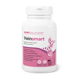 Lorna Vanderhaeghe Smart Solutions Veinsmart Vegetarian Capsules, Supports Vein Health and Reduces Varicose Veins, Helps with Swelling and the Feeling Heaviness in the Legs. With 300 mg Diosmin, Gluten-Free, Soy-Free, 90 Count