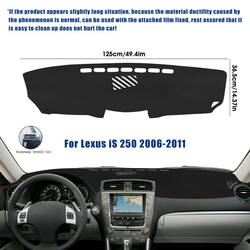 Lantiverse Leather Dash Cover Accessories for Lexus IS250 2006 2007