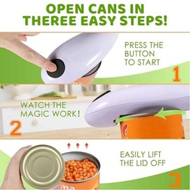 Electric Can Opener, One Touch Can Opener, Can Opener for Arthritic Hands, Electric Can Opener, Safe & Easy, The Best Choice of Chef