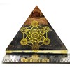 NewAgeHealings Shungite Crystal Orgonite Pyramids with 7 Chakra Metatron Cube