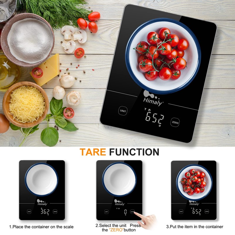 Himaly Digital Kitchen Scales Food Scale with Tempered Glass Platform,Electronic