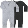 GUISBY Cotton Sleepers Footless Pajamas with Zipper and Mittens Long