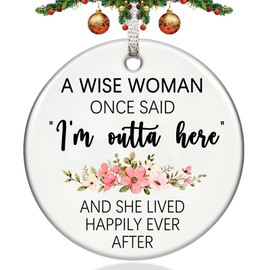 Christmas Ornaments 2025 Christmas Retirement Gifts for Women 2025 Leaving Ornament Inspirational Gift Xmas Tree Hanging Decorations for Retired Coworker Teachers Old Friends 3 Inch Ceramic