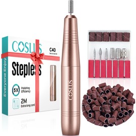 COSLUS Electric Nail Drill File Professional: for Acrylic Gel Dip Powder Nails Portable Nail Machine Kit Manicure Pedicure Tools Polishing Set with Nail Drill Bits Sanding Bands