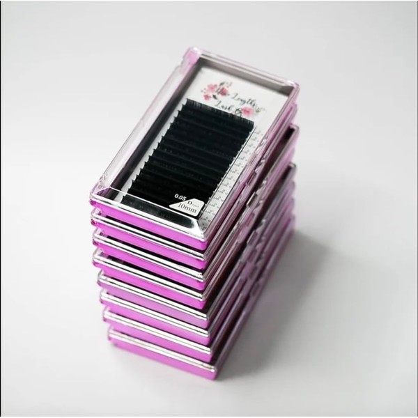 C Curl Single Length Eyelash Extension Trays, Ultra Black Eyelash