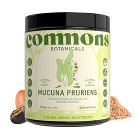 Commons Hongos Adaptógenos - Frijol Mucuna - Extracto Puro en Polvo 100 gr - Suplemento Alimenticio Natural - Apoyo para el Estrés - 100% Orgánico