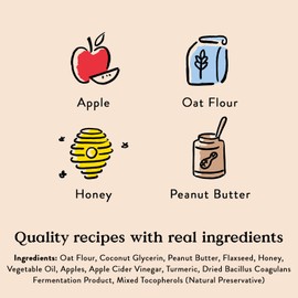 Bocce's Bakery Dailies Super Shield Dog Treats for Immune Support, Wheat-Free Dog Treats, Made with Real Ingredients, Baked in The USA, Natural Soft & Chewy, Peanut Butter & Apple, 6 oz