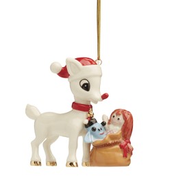 Lenox 895781 Rudolph The Red-Nosed Reindeer Delivering Toys Ornament, Christmas