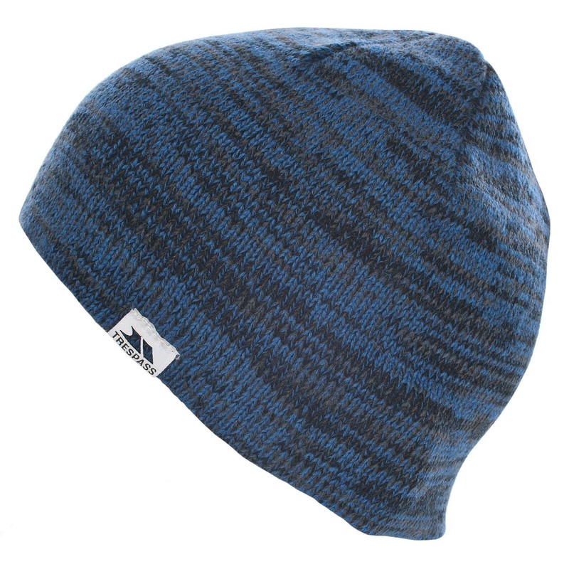Trespass Mens Marl Patterned Beanie Hat Lined Knitted Winter Hat
