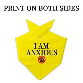 1 Piece I Am Nervous/Anxious Dog Bandana Yellow Dog Bandana Anxious Dog Reactive Dog Bandana (Am Anxious D CA)
