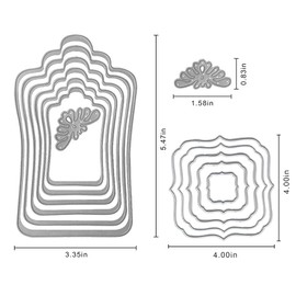Nested Metal Cutting Dies, Lace Frame Die Cuts for Card Making - Embossing Stencil Template Tool for DIY Scrapbooking and Photo Album Card Craft Decoration