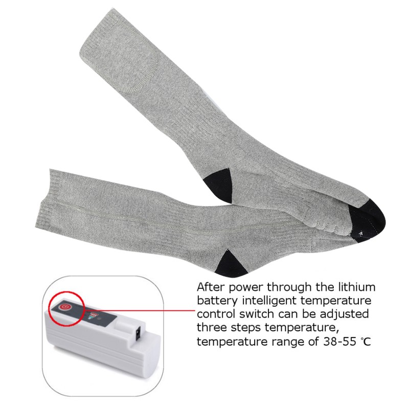 Rechargeable Washable Warm Adjustable Temperature Electric Heating SocksEU Plug 100-240V