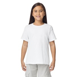 Gildan Youth DryBlend T-Shirt, Style G8000B, 2-Pack, White, Large