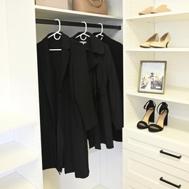 Super Heavy Duty Plastic Hangers, Made in USA, White Super Heavy Weight Hanger, 24 Pack