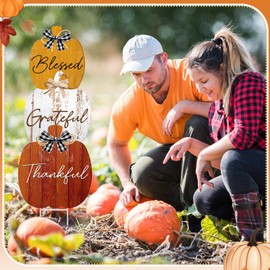 Weysat Fall Yard Sign Metal Pumpkin Yard Stakes Outdoors Welcome Decorations Pumpkin Garden Lawn Porch Decorations for Home Lawn Pathway Front Door Fall Harvest Thanksgiving Party Patio Walkway Decor