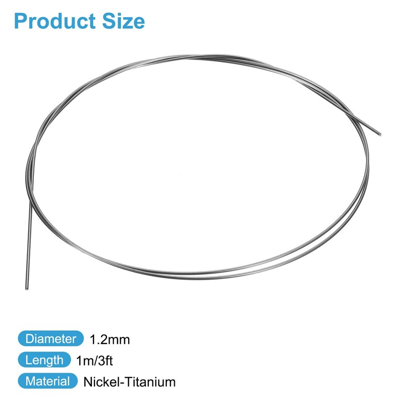 sourcing map 3 Feet Nitinol Wire, 1.2mm Super Elastic Nitinol