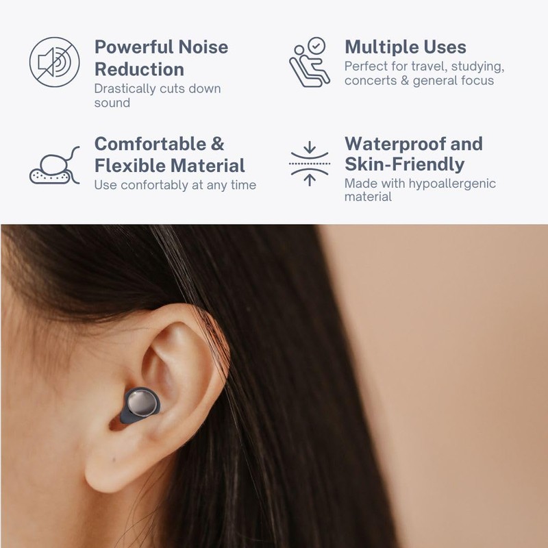 Actually Modern Ear Plugs for Sleeping - Noise Cancelling -