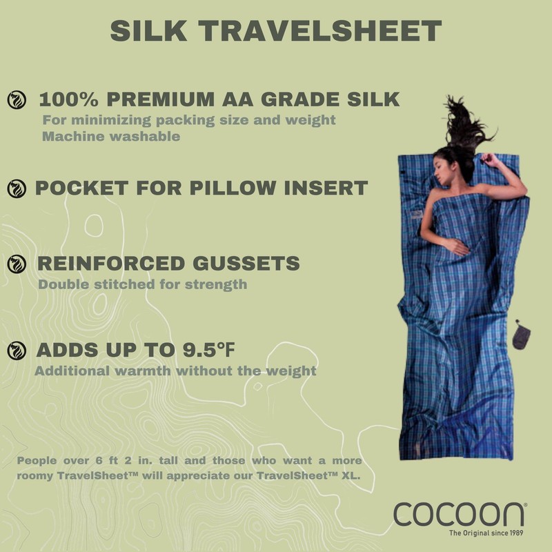 Cocoon Silk Sleeping Bag Travel Sheet - Silk - Print