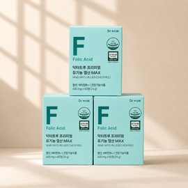 Doctor True 3 boxes Dr. True Premium Organic Folic Acid MAX 400mg x 60 tablets / 3박스 닥터트루 프리미엄 유기농 엽산 MAX 400mg x 60정