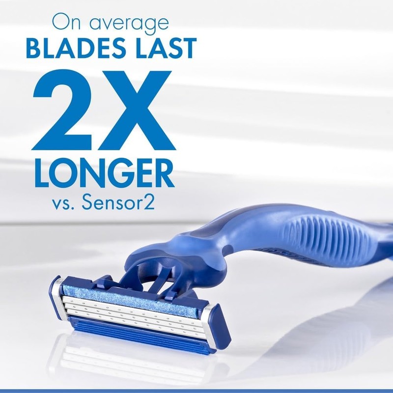 Gillette Sensor3 Comfort Disposable Razors for Men, 8 Count, Lubrastrip