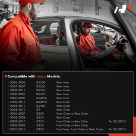 A-Premium 4-PC Reverse Backup Parking Assist Sensor Compatible with Select Lexus Models - IS F 2008-2010, IS250/IS350 2006-2010, GS300 2006, GS350 2007-2011, GS430 2006-2007, GS450h 2007-2011, GS460