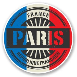 2 x 10cm Paris France Vinyl Sticker Travel Luggage Flag Tag French Label #6021 (10cm x 10cm)
