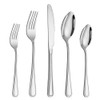 20 Pcs Silverware Set for 4 with Simple Striped Handle