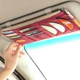Millya Car Visor Organizer Sun Shade CD Holder Card Storage Pouch Bag