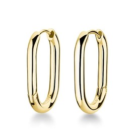 Rosefield Women's Large Oval Gold-Tone Hoop Earrings, 2.55 x 1.75cm