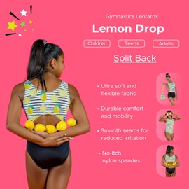 Destira Gymnastics Leotards for Girls, Lemon Drop, Super Soft Leotards for Women and Girls with Matching Scrunchie, Gymnastics, Dance, Cheer, Yoga, and More, Child Large (10)
