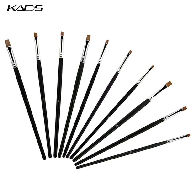 KADS 10pcs/set Gel Brush Set, Acrylic Brush, Nail Art Brush