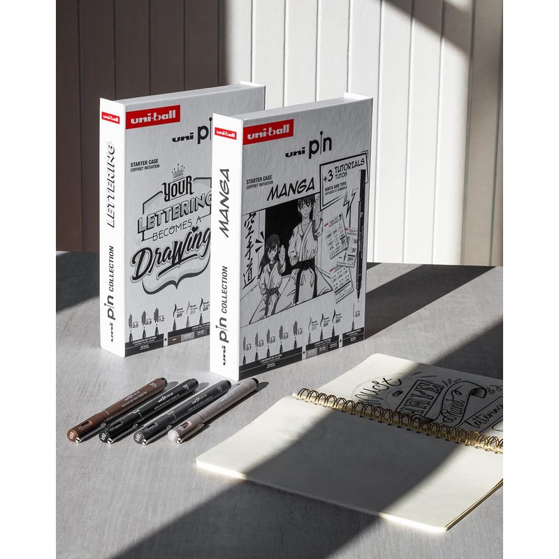 uni-ball PIN Black Ink Felt Tip Pen Fineliners. Manga Starter