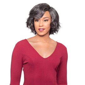 Alicia Beauty Foxy Silver Collections Wave Short Length Style Fusion High Heat Synthetic J Part Lace Wig, Secure Fabulously Natural Look & Feel - ANNE (RT4NBLD)