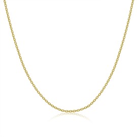 Gacimy Chain Necklace for Women 14K Real Gold Plated, 1.8mm Thick Gold Over 925 Sterling Silver Cable Necklace for Women, 22" Length with 2" Extension Chains