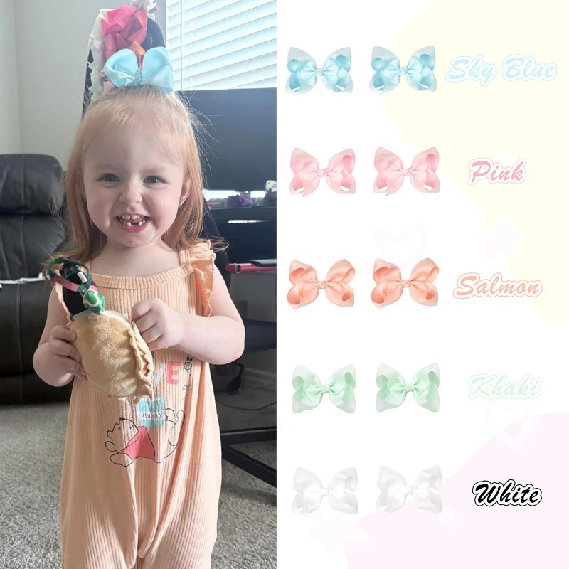 Céllot 40 Pcs 4.5 Inch Hair Bows for Girls Grosgrain