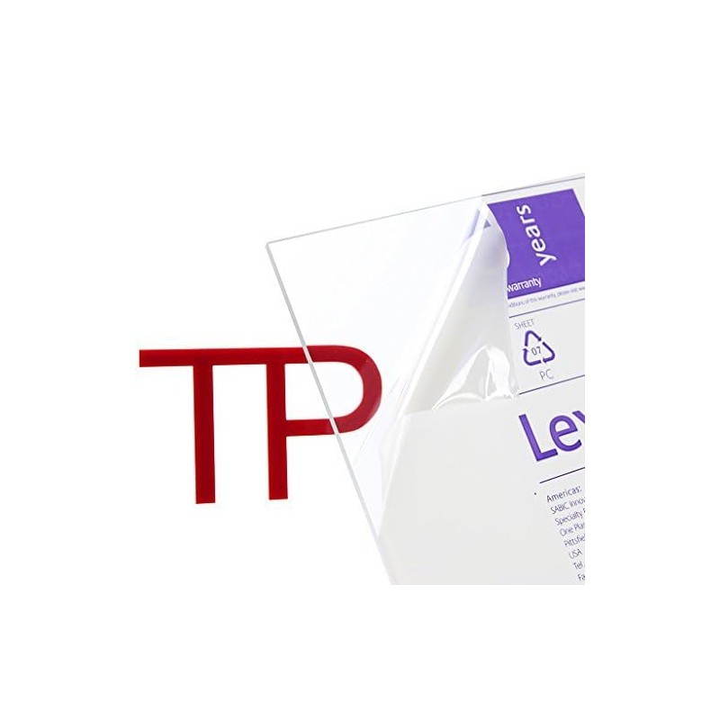 Lexan Sheet - Polycarbonate - .236" - 1/4" Thick, Clear,