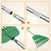 Gardzen 12 Tines Gardening Leaf Rake, Lightweight Steel Handle, Detachable,
