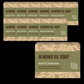 Rose of Sharon Natural Beauty Almond Oil Soap (Basil Chamomile) x 10 / 자연미인 아몬드오일솝(바질 카모마일) x 10개