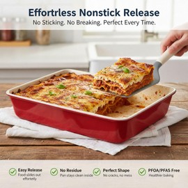 Proigtz 9x13 Inch Baking Pan 2 Pack, Heavy Duty Nonstick Deep Lasagna Pan
