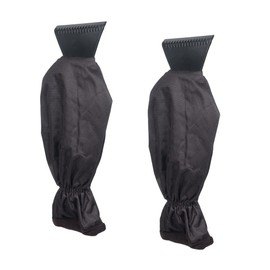 Invero Set of 2 Ice Scraper De-Icer Tool with Waterproof Glove Lined Thick Fleece for Cars, Vans and Pick Up Trucks - Scraper will Scrape Frost, Snow and Ice from Windscreens and Side Windows