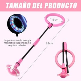 Bola de Tobillo para niños, Juguetes para Niñas, Plegable y Rosa con Rueda Intermitente LED, Gyro Ball, Brinca Brinca para Niños, Ideal para Regalo de