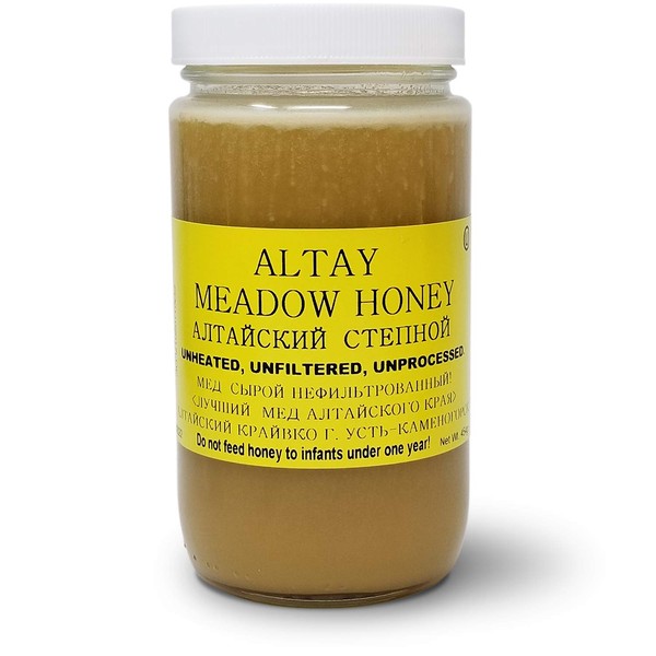 Altay MEADOW Raw Unfiltered Unprocessed Honey 1Lb Glass JAR
