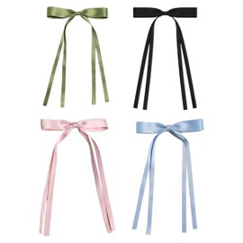 4PCS Hair Clips for Women, Tassel Ribbon Hair Bows Barrettes Clips With Long Tail for Women Hair Accessories (Style 1, One size)