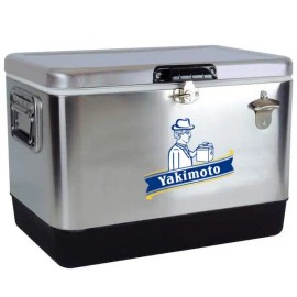 51L/54Qt Stainless Steel Portable Insulated Ice Chest Cooler Box Sturdy Leak-Proof Beverage Bottle Opener Camping BBQ ModelCapacity: 51L/54Qt