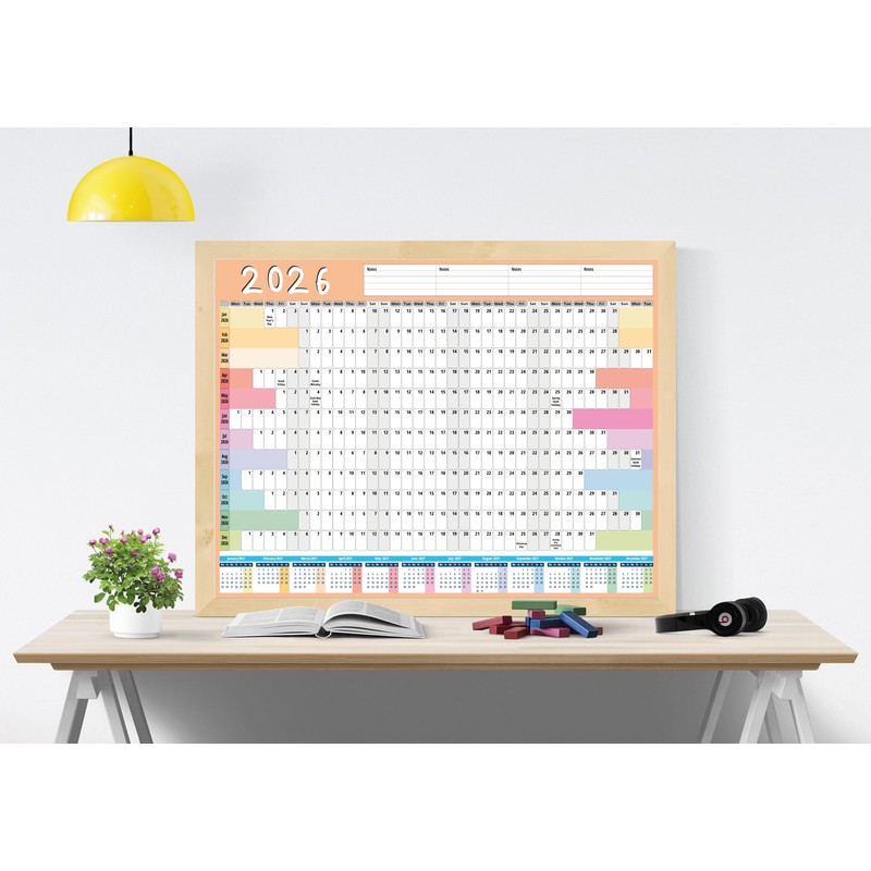 2026 Wall Planner A1 UK Wall Calendar 2026 Yearly Planner