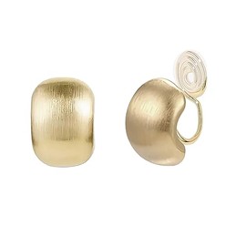 Women's Hoop Earrings, Popular, Small, Non-Hole Earrings, Adult, Elegant, 18k Coating, Elegant, Deluxe, Simple, Copper, No Gemstone