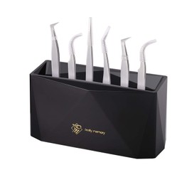 Pretty memory Tweezer Holder 6 Holes Lash Tweezer Holder for Eyelash Extensions Tweezer Stand for Eyelashes Extension Supplies Lash Accessories Tools, Black