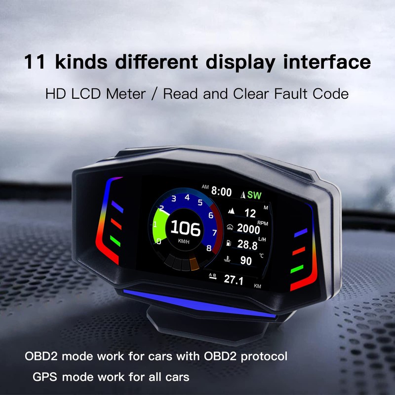Fastsun Car Head Up Display Car Universal Dual System OBD2