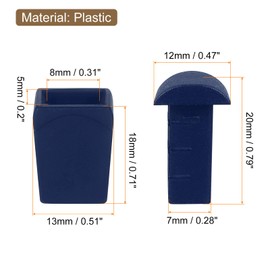 uxcell 25Pcs Plastic Flat Bell End Stoppers, Cord Ends Lock with Lid Toggle Cap End Stopper Rope Fasteners for Clothes Backpack Drawstring, Navy Blue